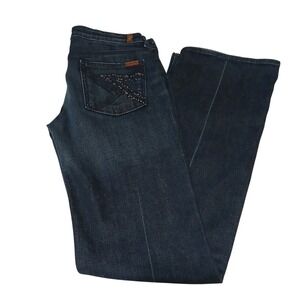 7 Fo AllMankin BootcuJeans Women Size29 DarkWash Embellished‎ Pockets Style